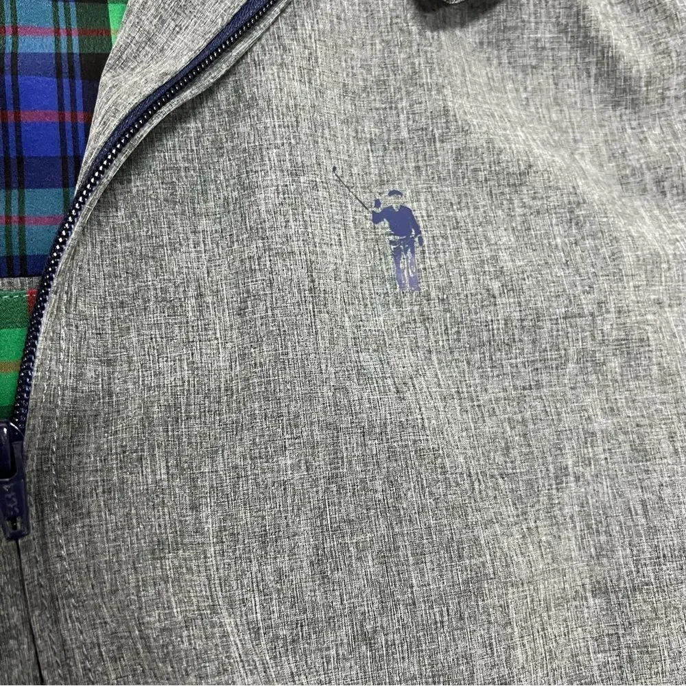 William Murray Golf Pebble Beach Golf Links Jacket XL Gray Full Zip Tartan Lined